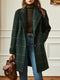 Manteau en laine à motif à carreaux avec col à revers