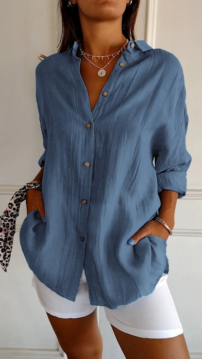 Lightweight Women's Shirt with Button-Down Closure