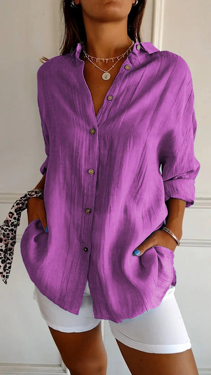 Lightweight Women's Shirt with Button-Down Closure