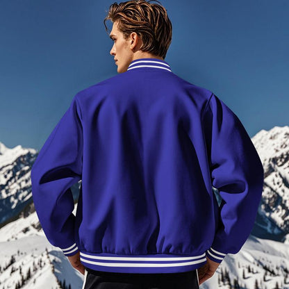 Veste de baseball décontractée pour hommes avec col montant
