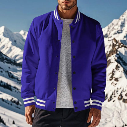 Veste de baseball décontractée pour hommes avec col montant