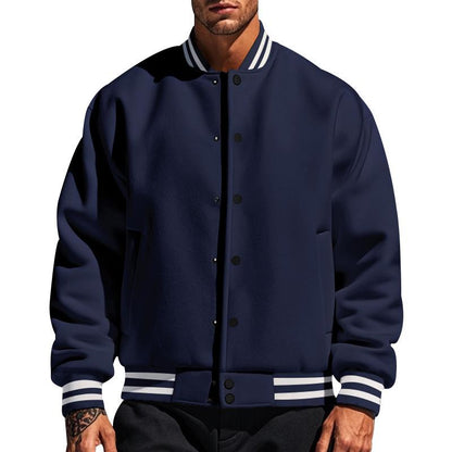 Veste de baseball décontractée pour hommes avec col montant