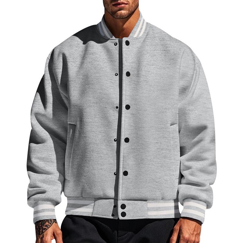 Veste de baseball décontractée pour hommes avec col montant
