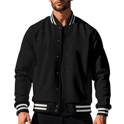 Veste de baseball décontractée pour hommes avec col montant