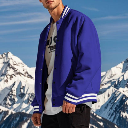 Veste de baseball décontractée pour hommes avec col montant