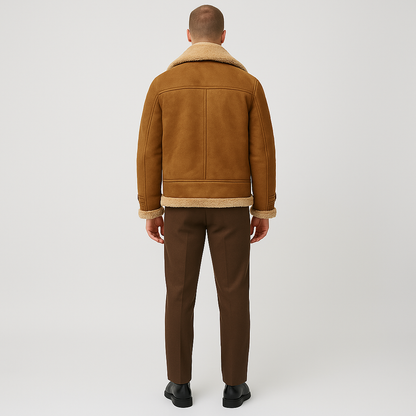 Men's Shearling Leather Jacket Winter