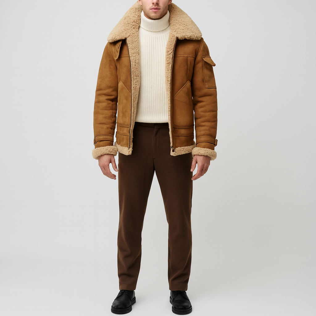 Men's Shearling Jacket Winter