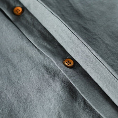 Chemise moderne slim fit avec col mao et manches longues