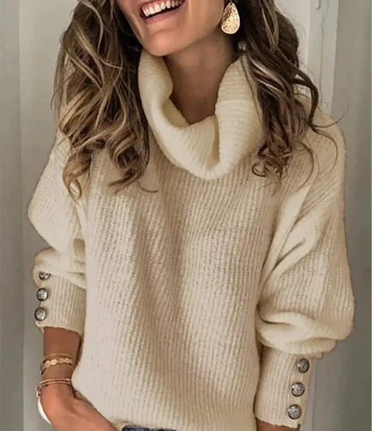 Pull à col roulé léger pour femme
