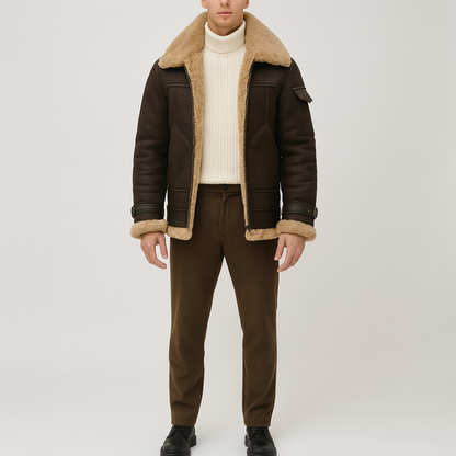 Men's Shearling Jacket Winter