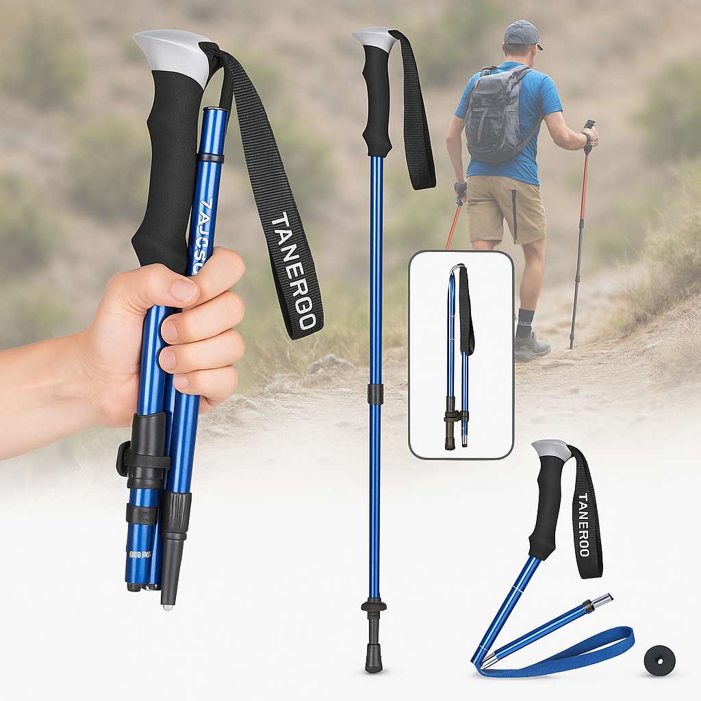 Bâtons de randonnée pliables et réglables pour trekking et randonnée