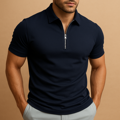 Daan – Men's Polo Shirt with Zipper and Modern Fit