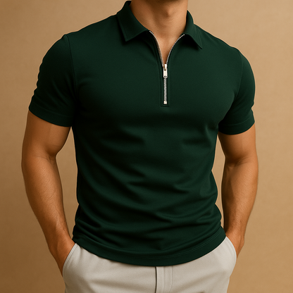 Daan – Men's Polo Shirt with Zipper and Modern Fit