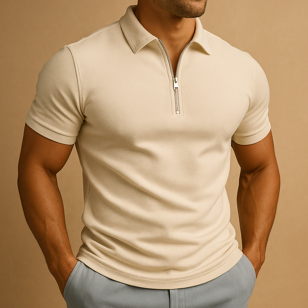Daan – Men's Polo Shirt with Zipper and Modern Fit