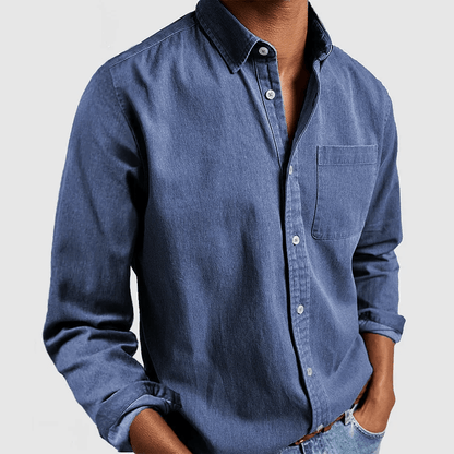 Chemise en lin homme à manches longues et coupe régulière