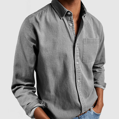 Chemise en lin homme à manches longues et coupe régulière