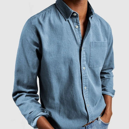Chemise en lin homme à manches longues et coupe régulière