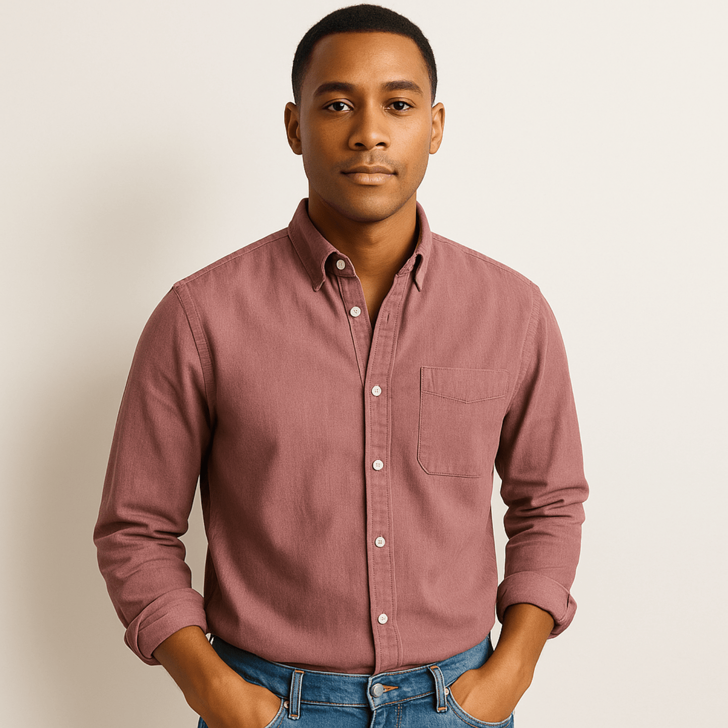 Chemise en lin homme à manches longues et coupe régulière