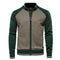 Veste-pull bicolore chaude pour homme avec fermeture éclair | veste d'hiver tricotée à col montant