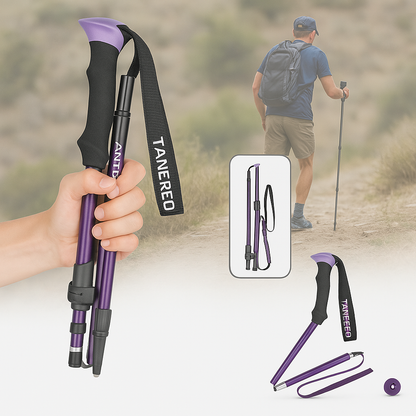 Bâtons de randonnée pliables et réglables pour trekking et randonnée
