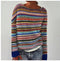Pull rétro rayé en maille avec encolure bateau pour femme