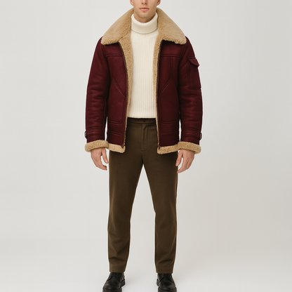 Men's Shearling Jacket Winter