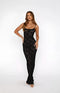 Black long lace dress with thin straps