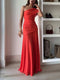 Robe maxi asymétrique élégante avec fronces pour femme