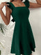 Short flared summer dress with ruffle sleeves