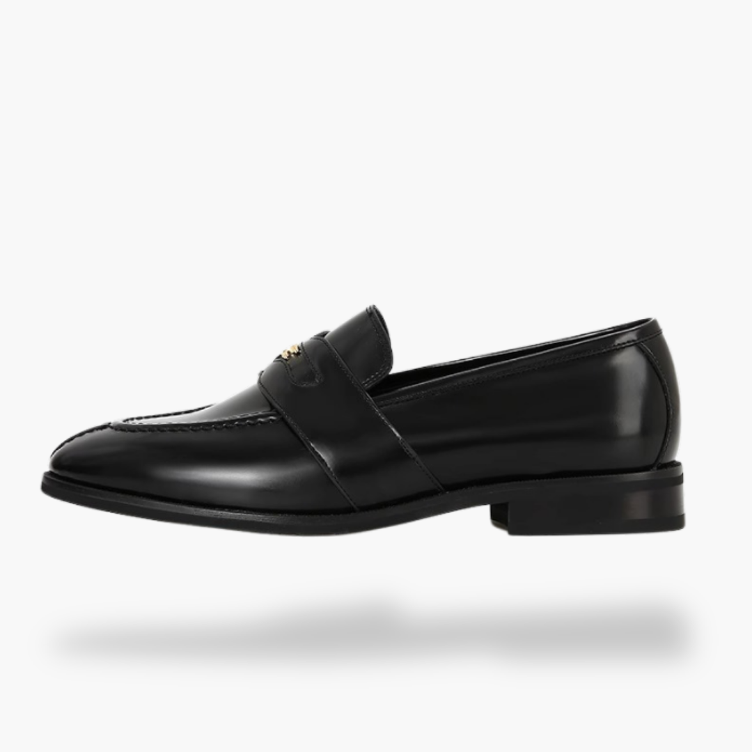Mocassin orthopédique pour femme en cuir - Noir