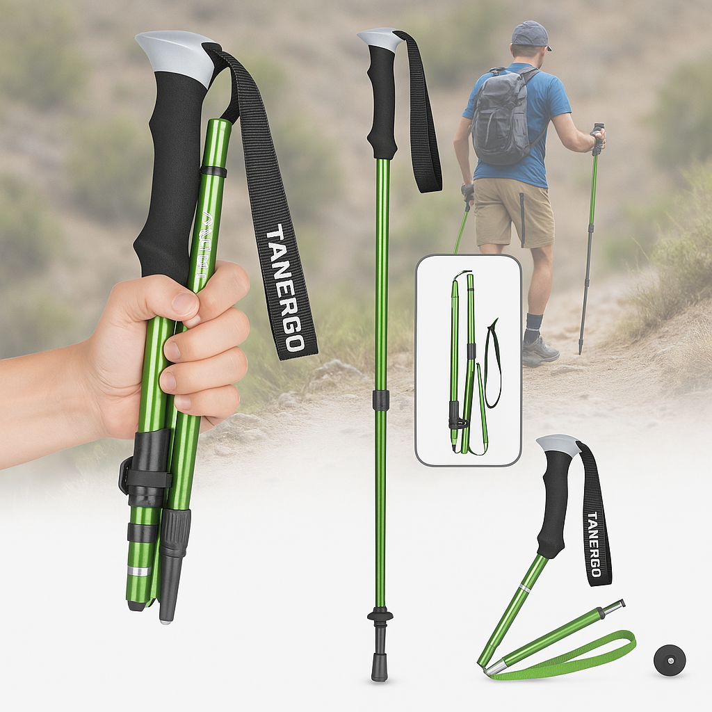 Bâtons de randonnée pliables et réglables pour trekking et randonnée