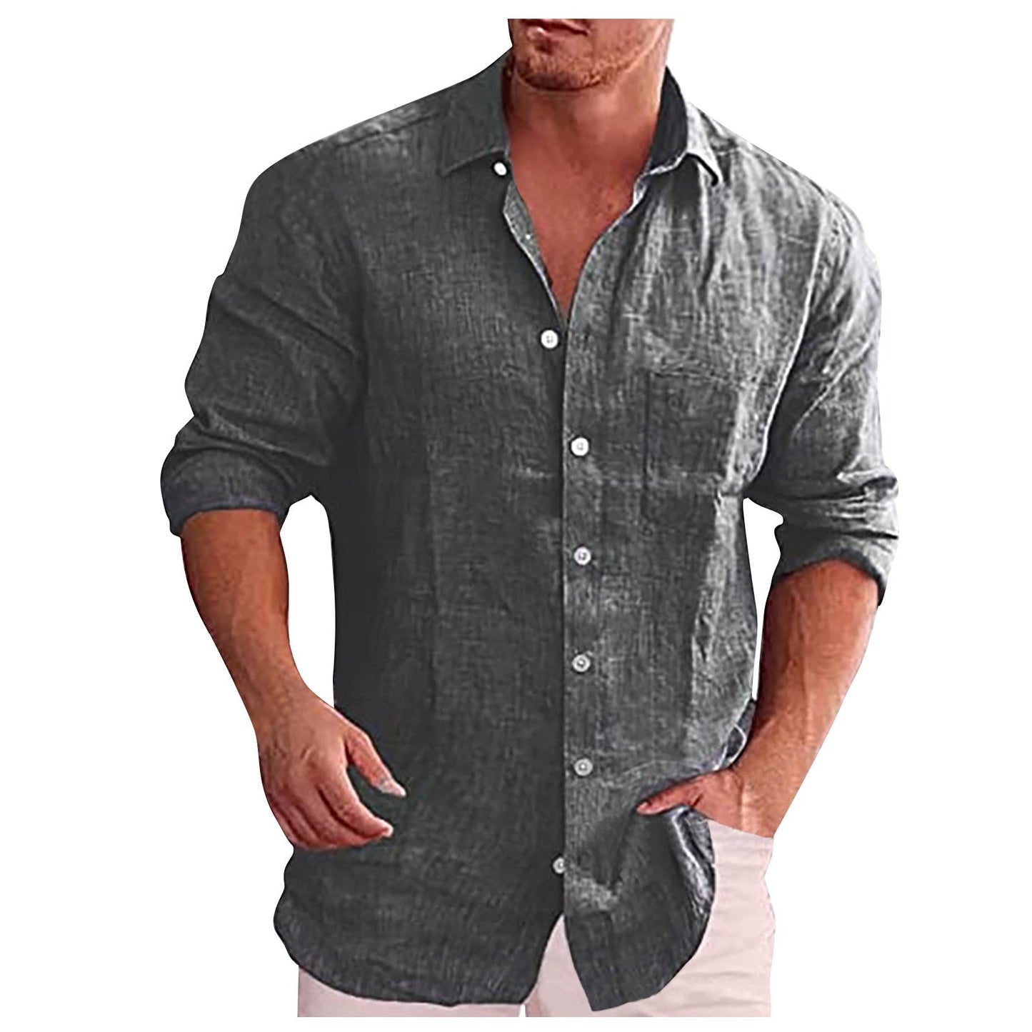 Lars | Chemise décontractée en lin pour hommes avec col classique