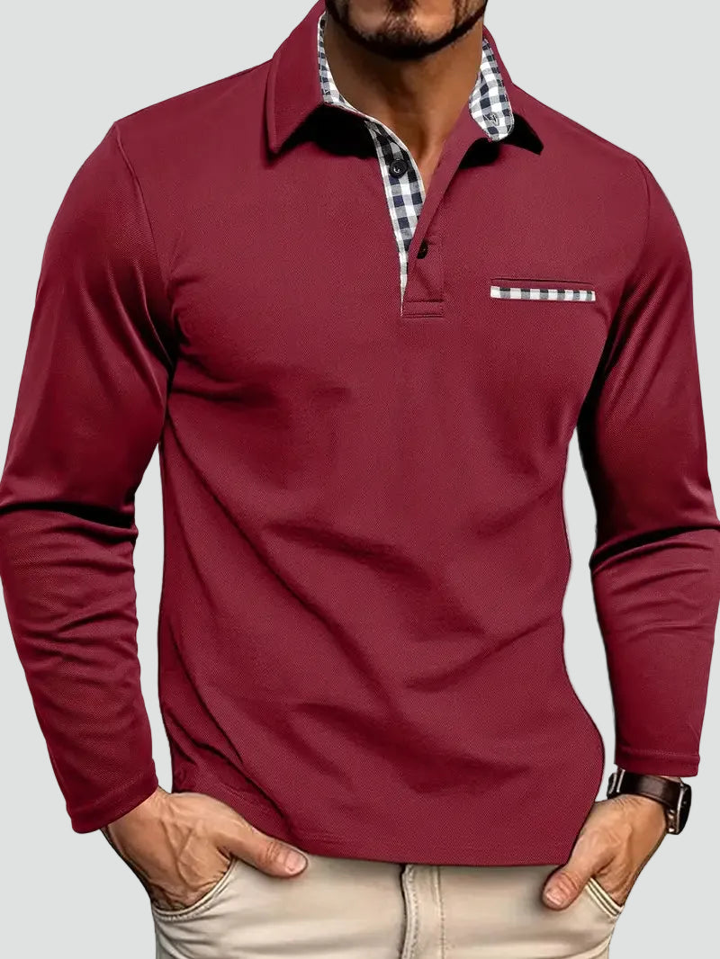 Heren Polo Met Lange Mouwen En Kraag