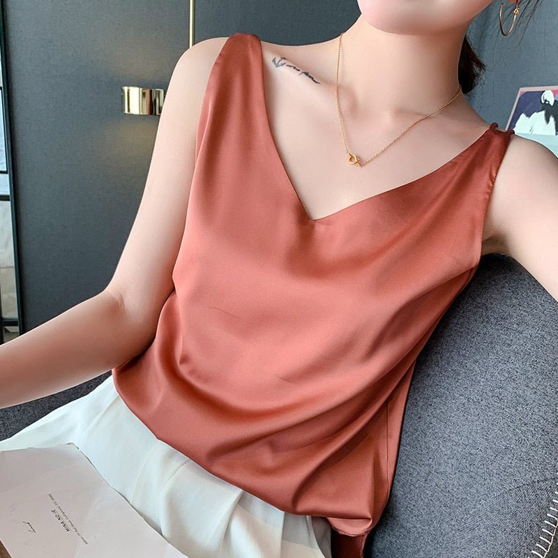Trina - luxurious silk vest for women in elegant style