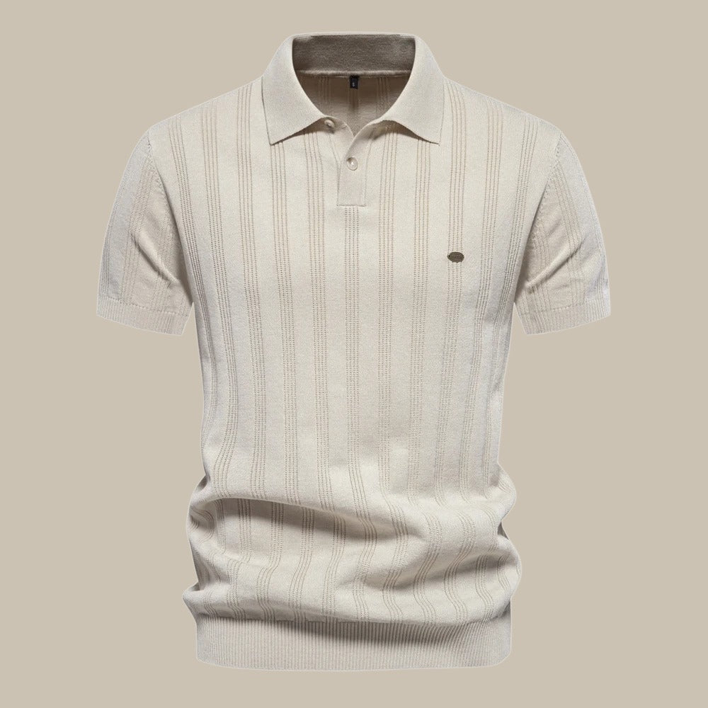 Polo homme en laine mérinos à manches courtes