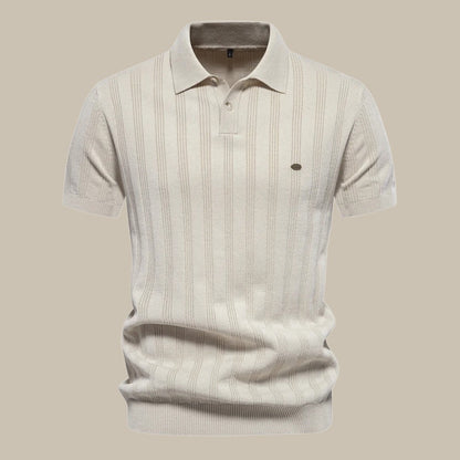 Polo homme en laine mérinos à manches courtes