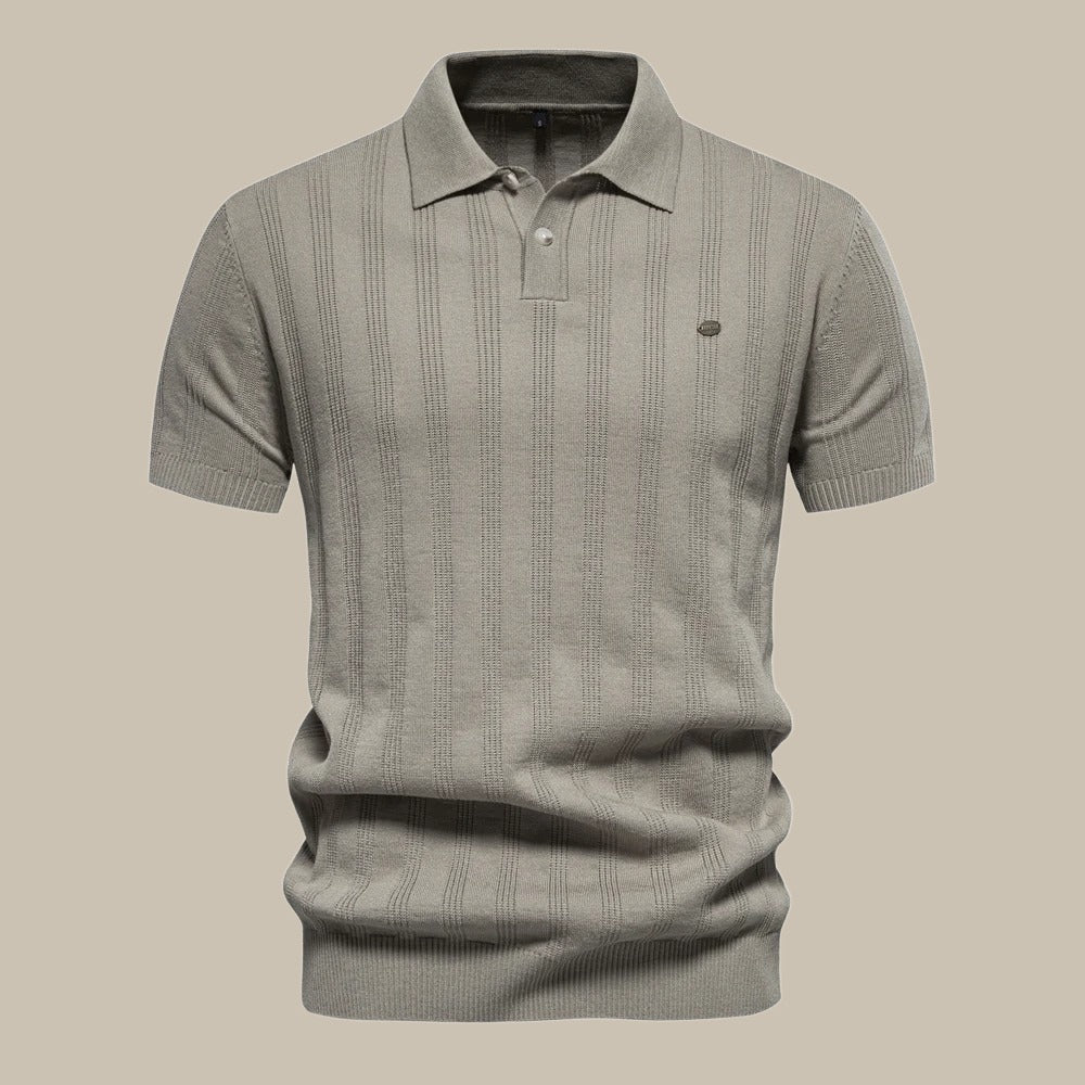 Polo homme en laine mérinos à manches courtes