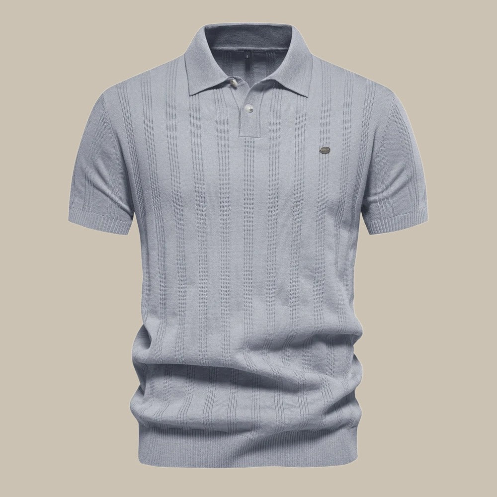 Polo homme en laine mérinos à manches courtes