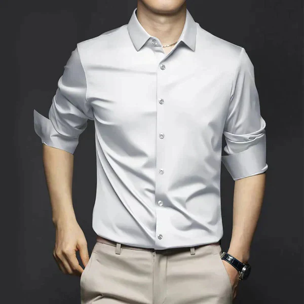 Victor - Chemise en satin à manches longues