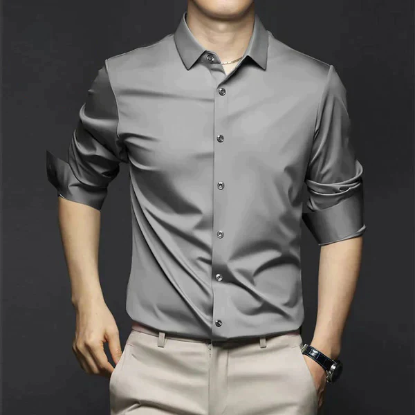 Victor - Chemise en satin à manches longues