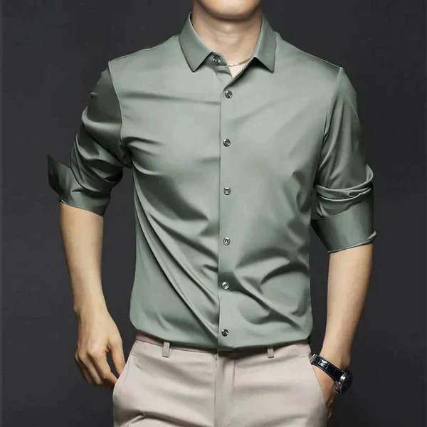 Victor - Chemise en satin à manches longues