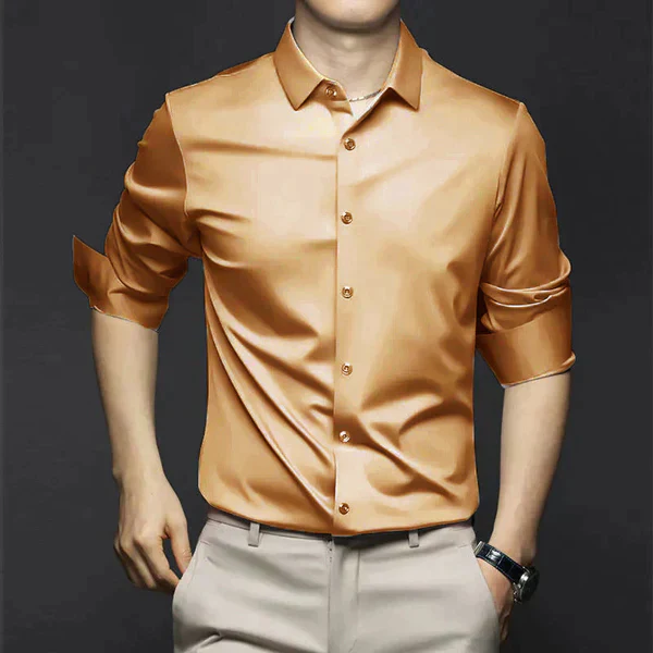 Victor - Chemise en satin à manches longues
