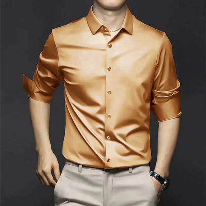 Victor - Chemise en satin à manches longues