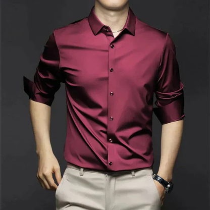 Victor - Chemise en satin à manches longues