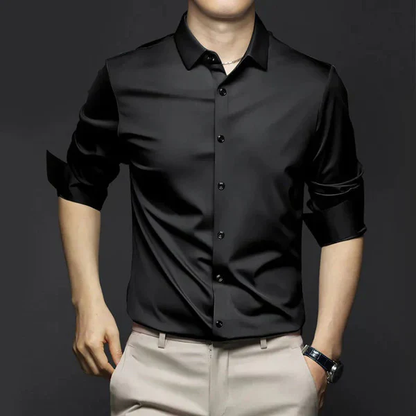 Victor - Chemise en satin à manches longues