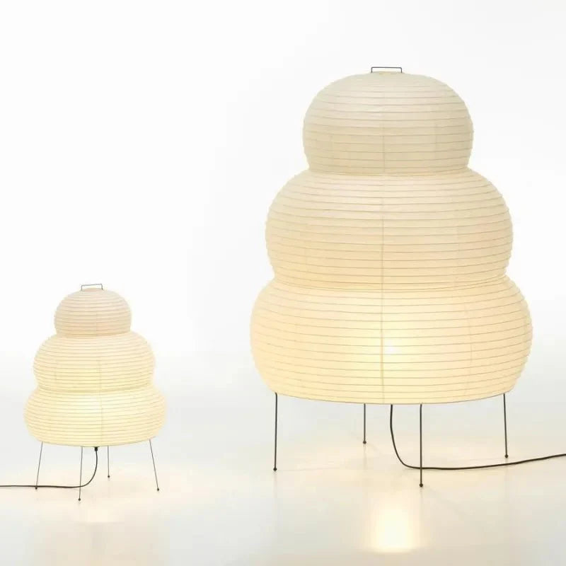 Lampe sur pied artistique en papier de riz Wabi Sabi avec pied réglable