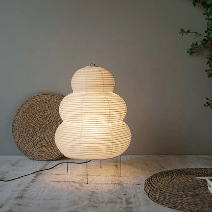 Lampe sur pied artistique en papier de riz Wabi Sabi avec pied réglable