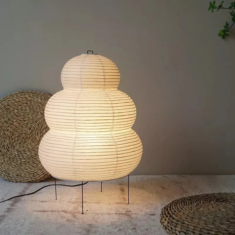 Lampe sur pied artistique en papier de riz Wabi Sabi avec pied réglable