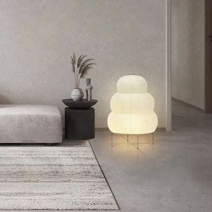 Lampe sur pied artistique en papier de riz Wabi Sabi avec pied réglable