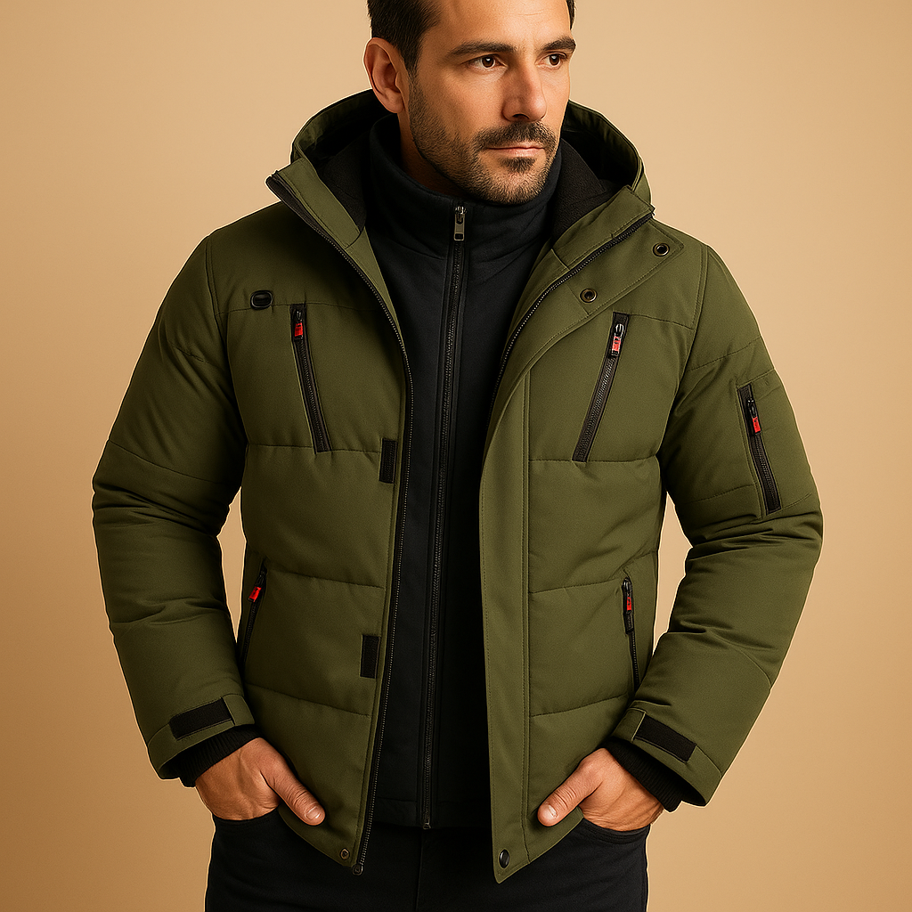 Waterproof Men’s Winter Jacket with Warm Lining | Outdoor-Ready Design